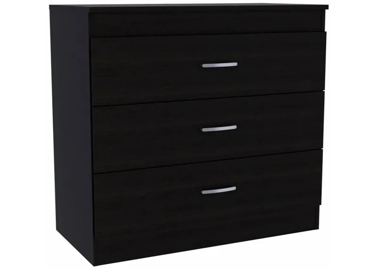 Three Drawer Dresser Wooden - Black