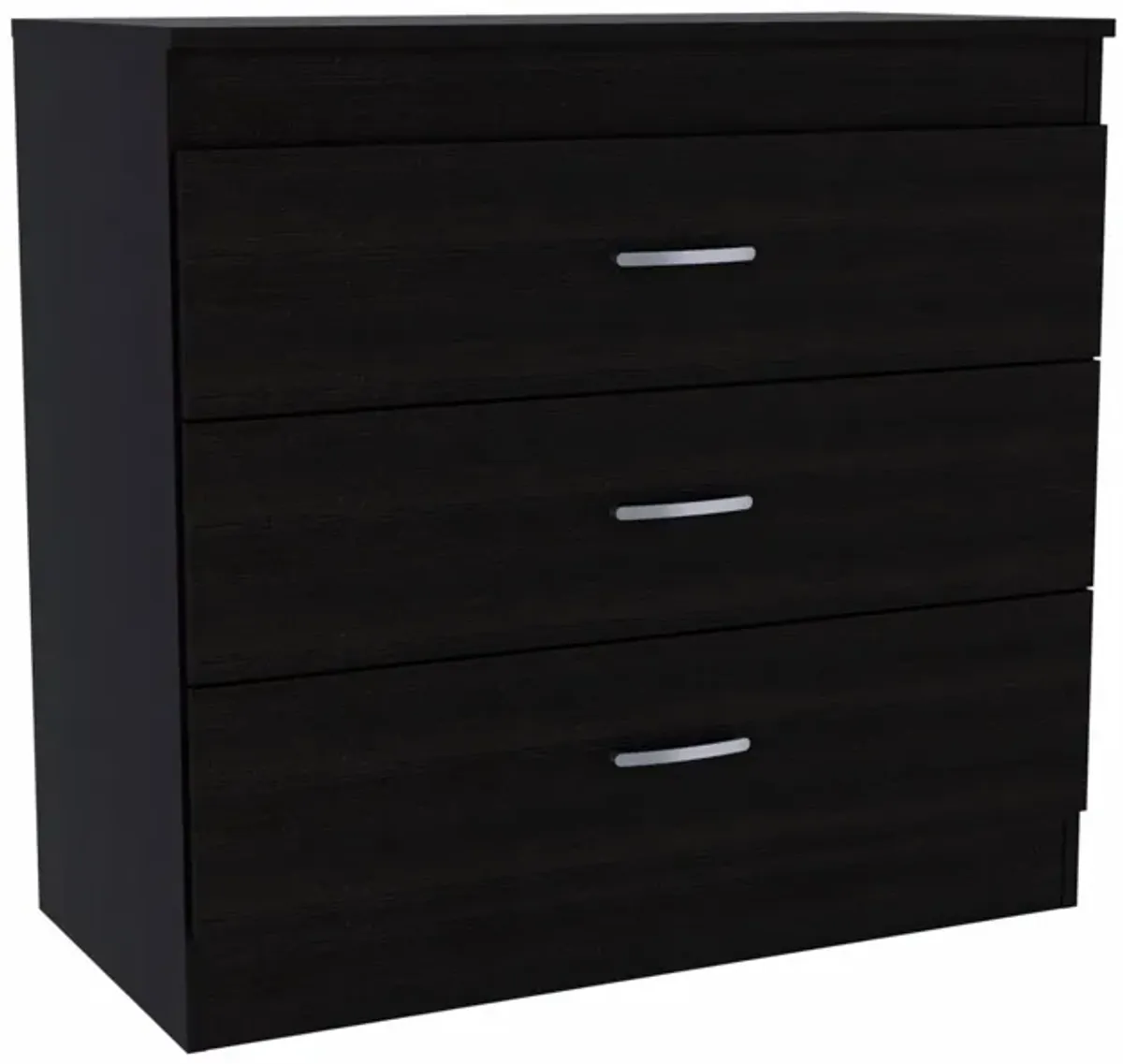 Three Drawer Dresser Wooden - Black