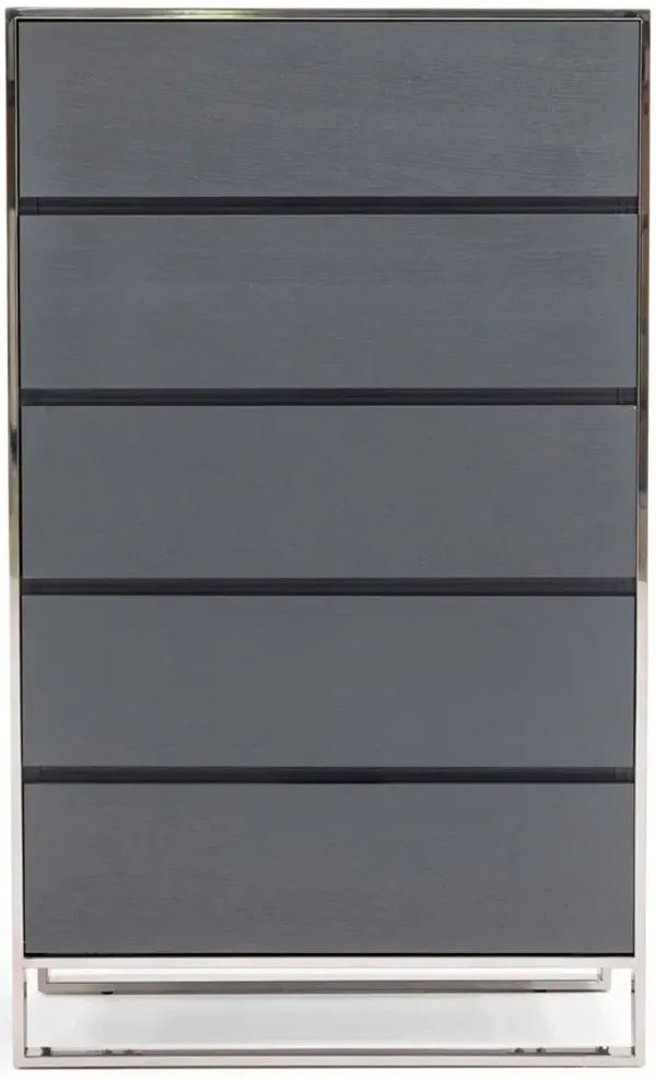 Five Drawer Chest - Gray