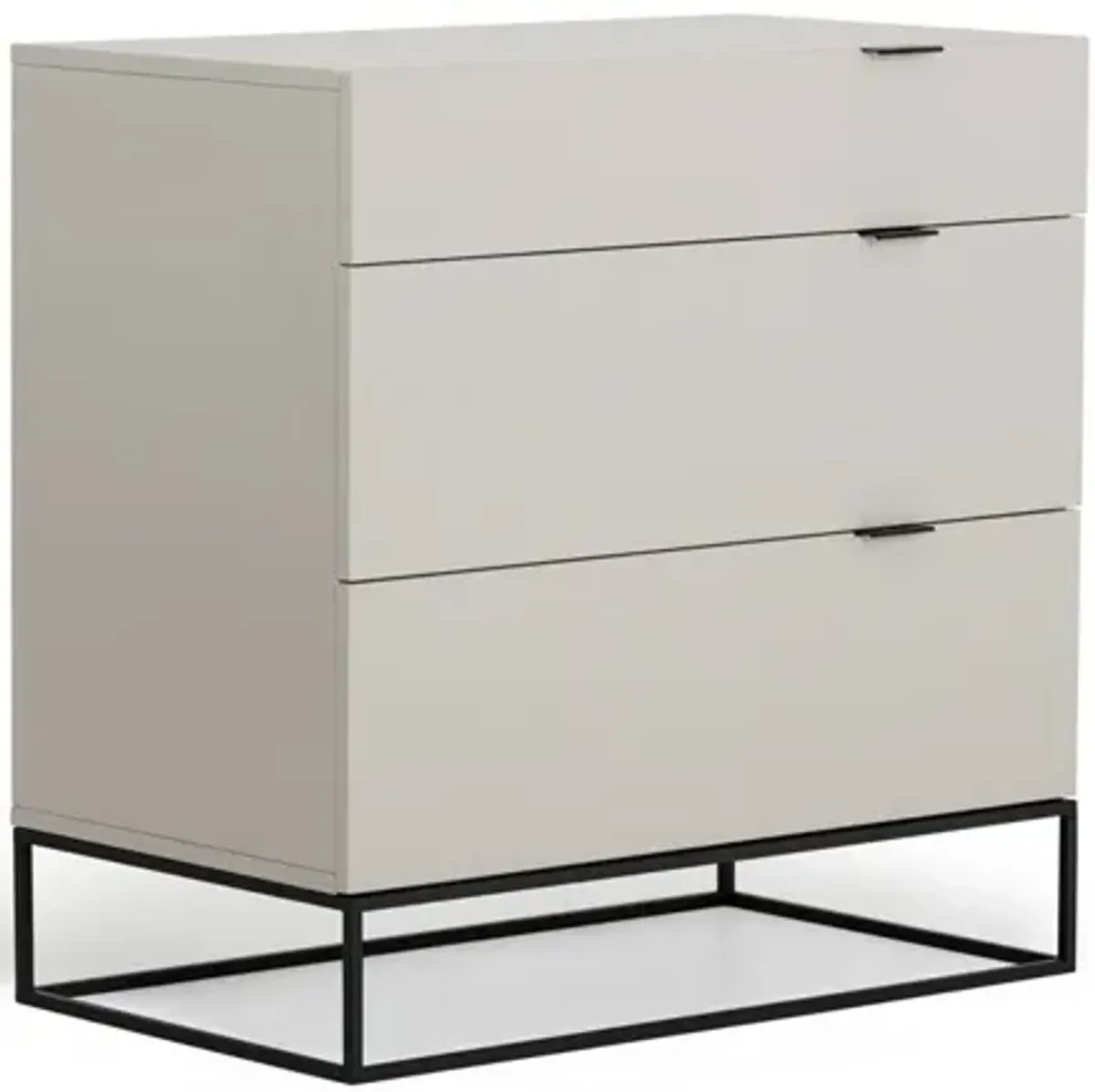 Manufactured Wood Three Drawer Chest - Gray