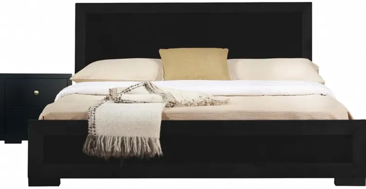 Moma Wood Platform Full Bed With Nightstand - Black