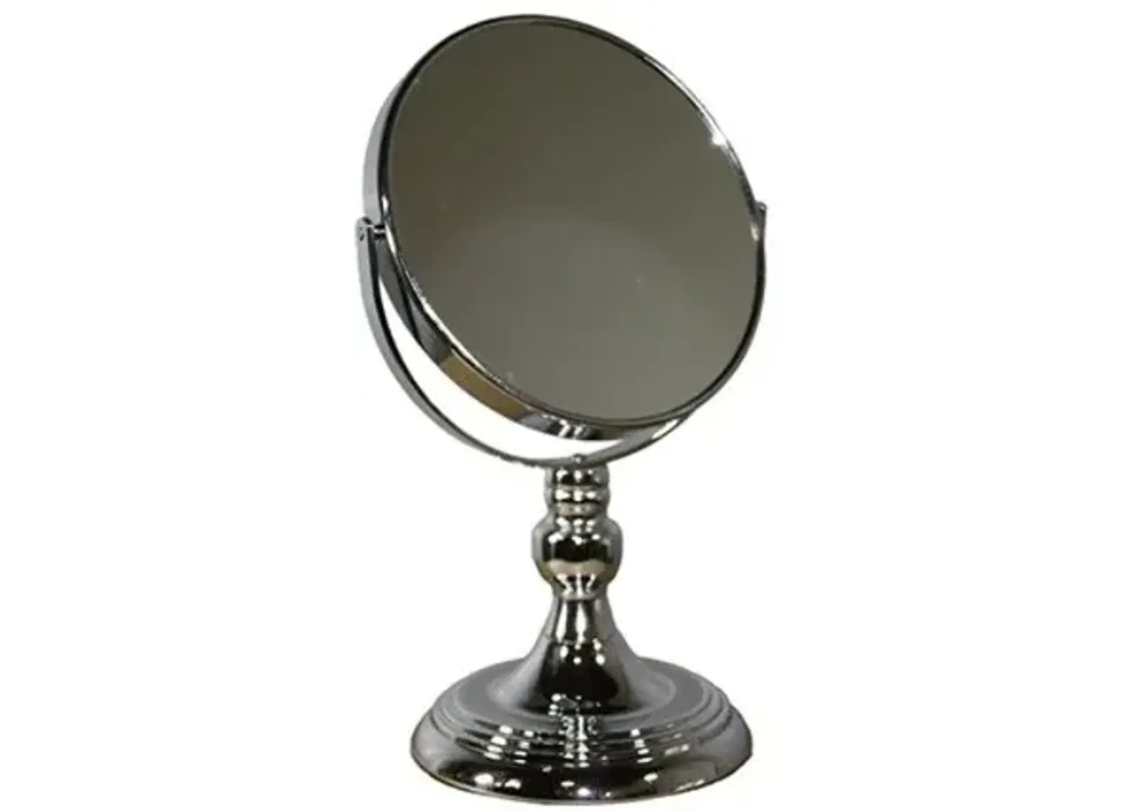 12" Round Framed Makeup Shaving Tabletop Mirror - Silver