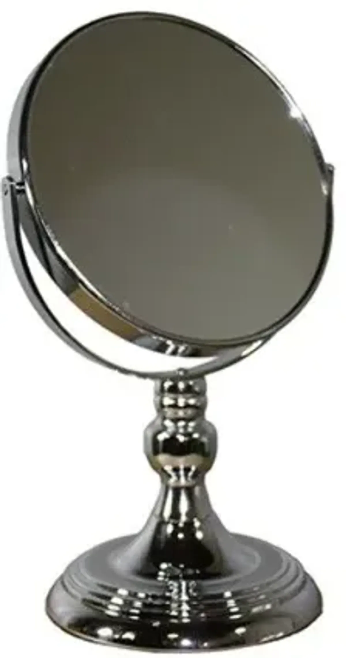 12" Round Framed Makeup Shaving Tabletop Mirror - Silver