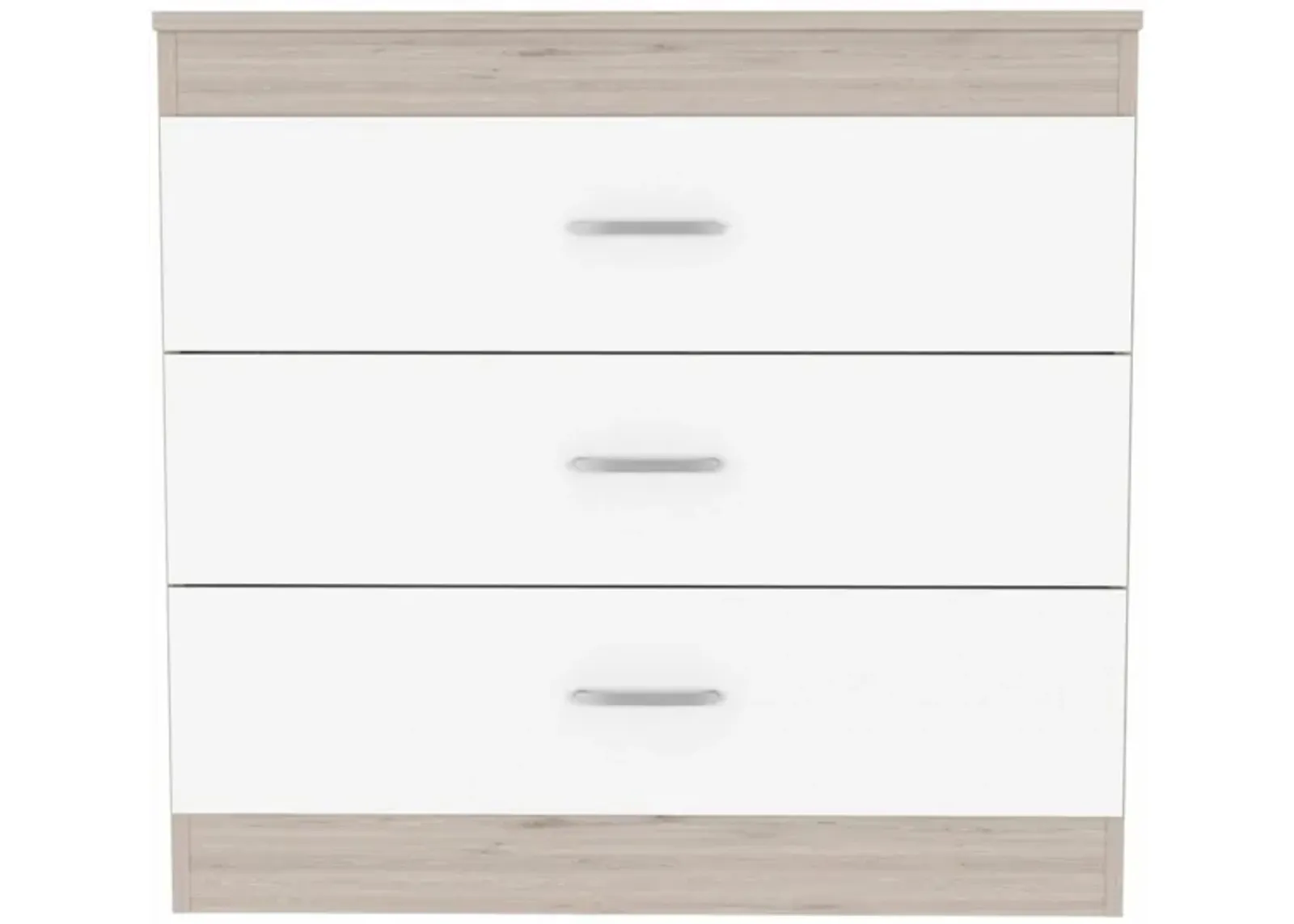 Three Drawer Dresser - Light Gray / White