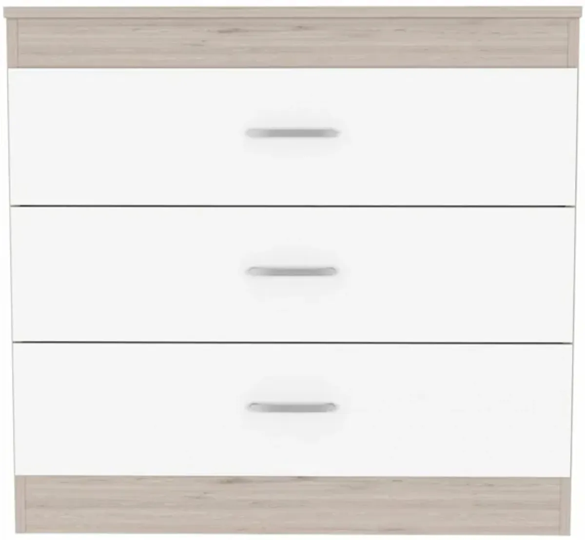 Three Drawer Dresser - Light Gray / White