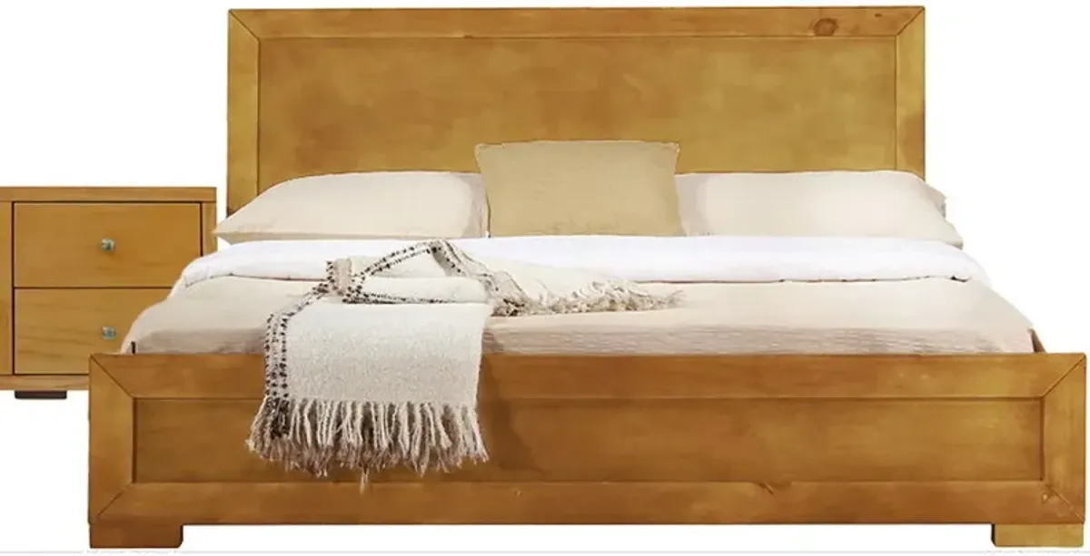 Moma Platform Twin Bed With Nightstand - Oak Wood