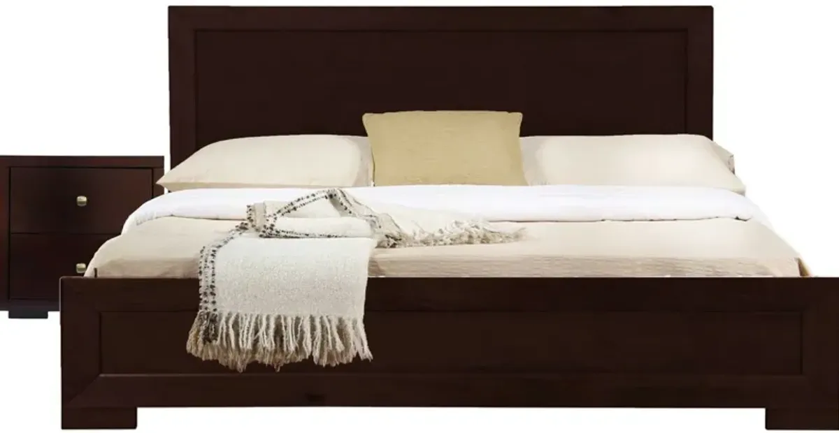 Moma Wood Platform Twin Bed With Nightstand - Espresso