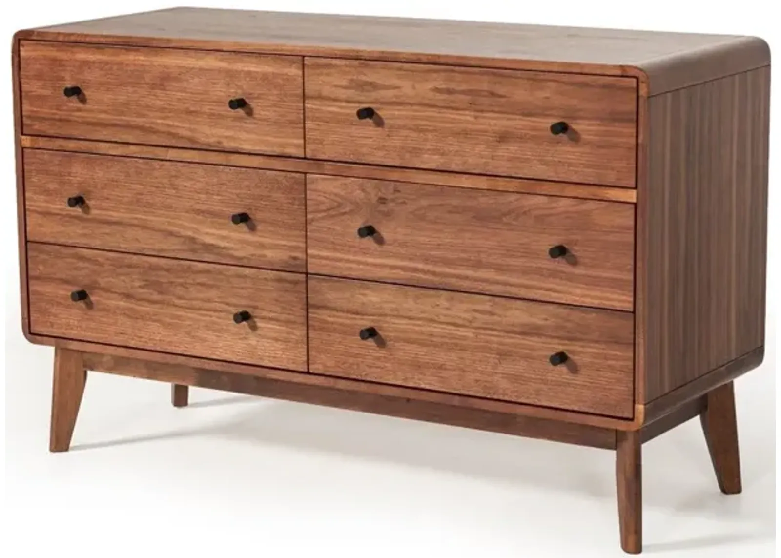 Six Drawer Double Dresser Solid Wood - Walnut