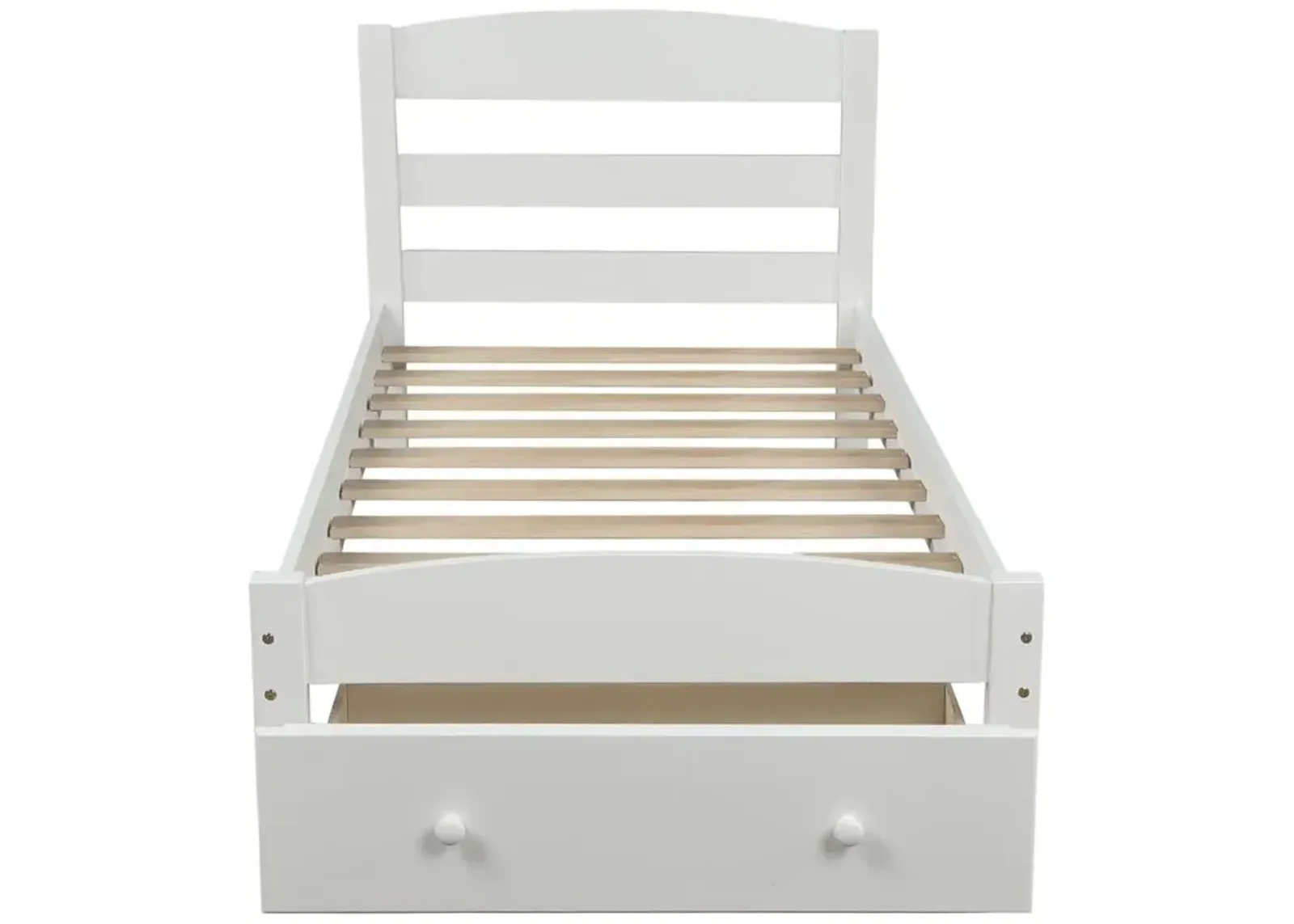 Twin Upholstered Bed - White