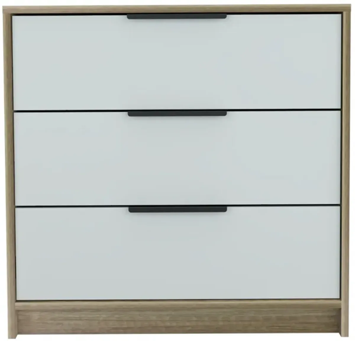 Three Drawer Dresser - Light Oak / White