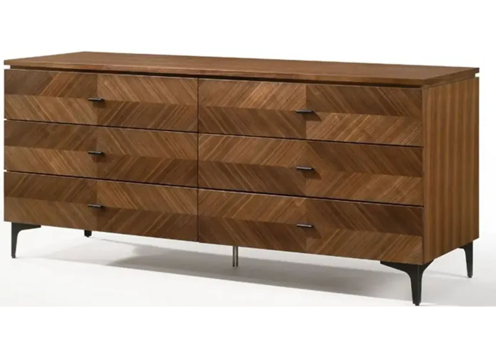 Manufactured Wood Six Drawer Double Dresser 63" - Walnut