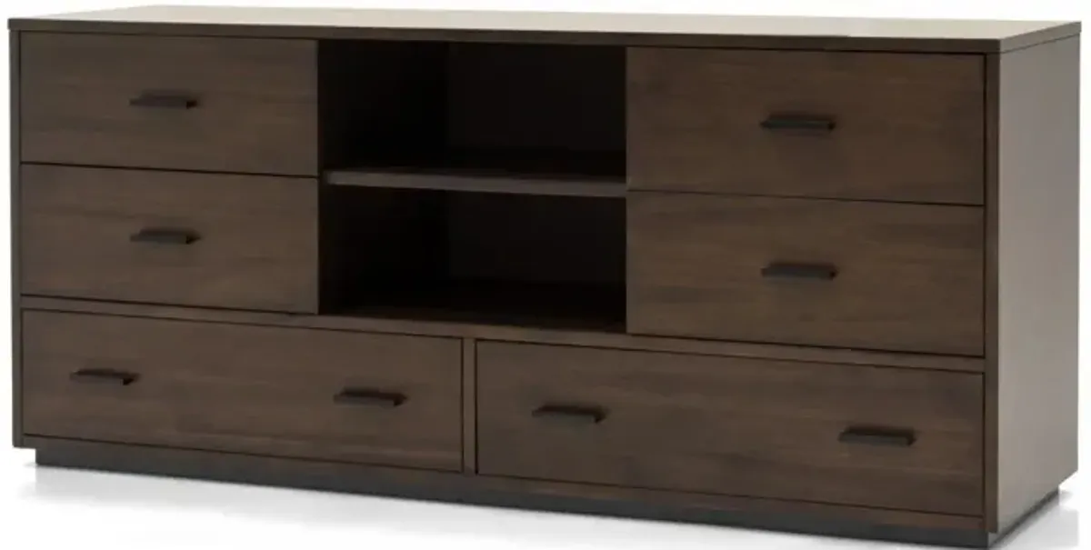 Six Drawer Double Dresser - Walnut