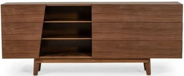 Vintage Style Veneer Six Drawer Dresser - Walnut