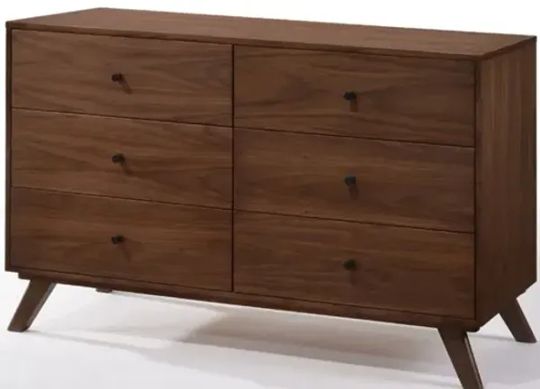 Six Drawer, Double Dresser - Walnut