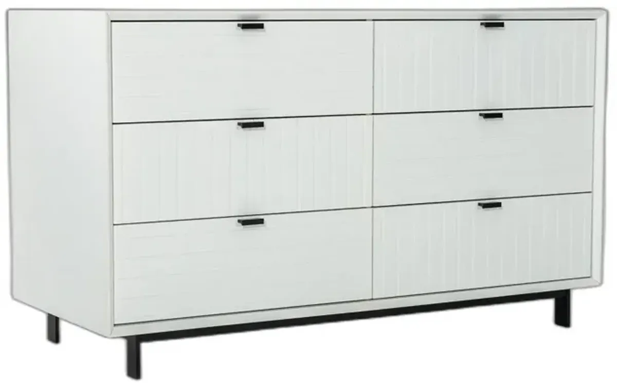 Six Drawer, Double Dresser - White / Black