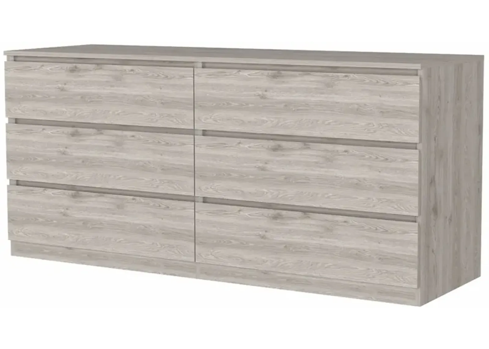 Four Drawer Double Dresser - Light Gray