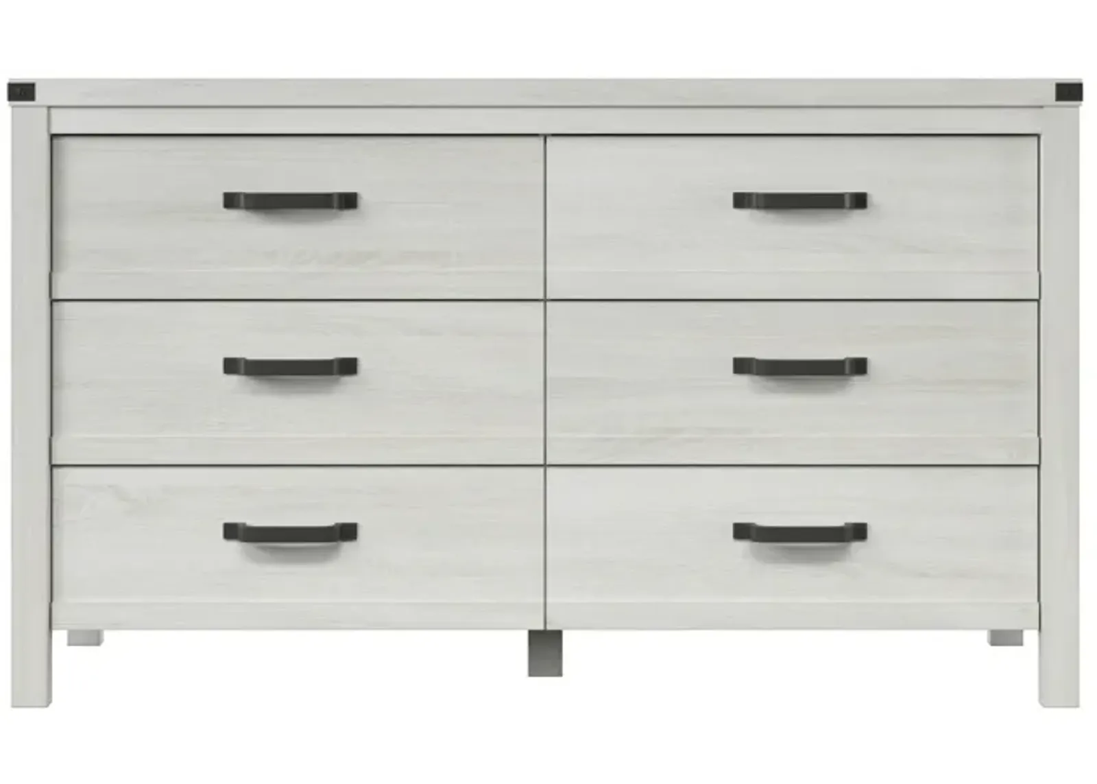 6 Drawer Double Wooden Dresser - White