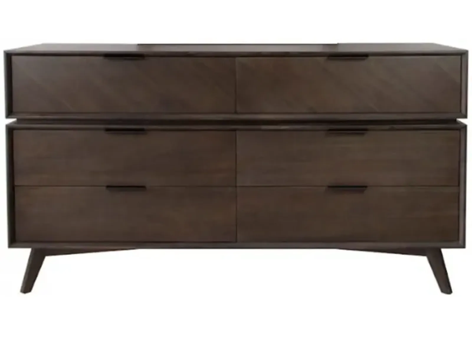 Six Drawer Double Dresser - Dark Brown