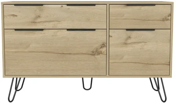 Four Drawer Double Dresser - Brown / Black