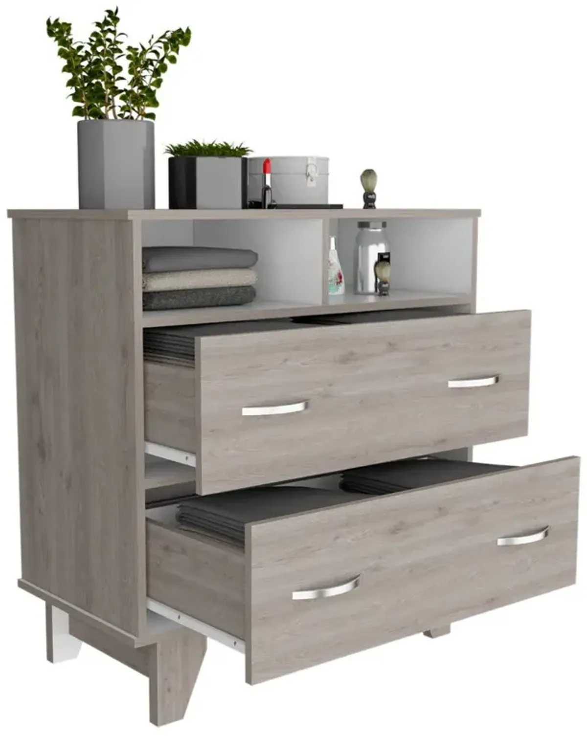 Two Drawer Dresser - Light Gray