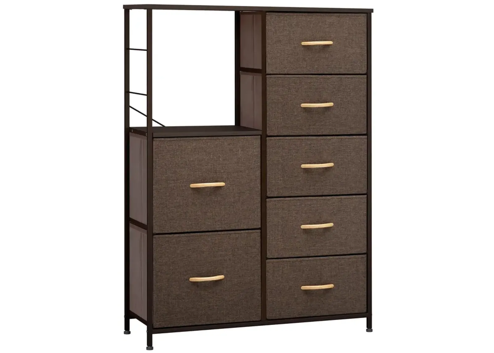 Steel And Fabric Seven Drawer Chest - Brown