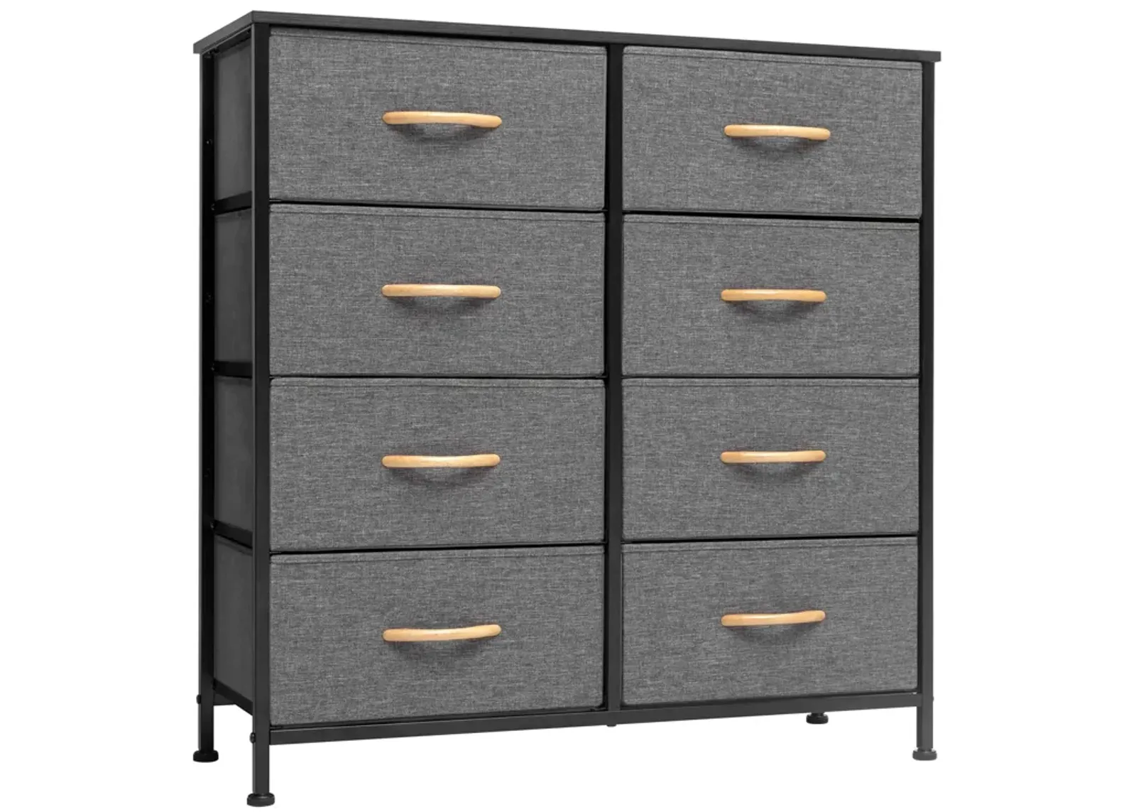 Steel And Fabric Eight Drawer Chest - Gray / Black