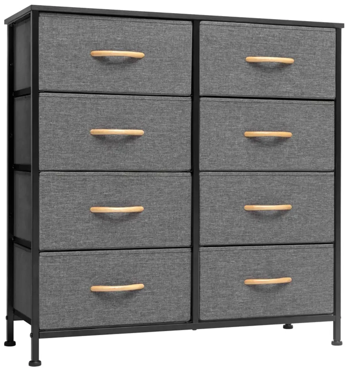 Steel And Fabric Eight Drawer Chest - Gray / Black