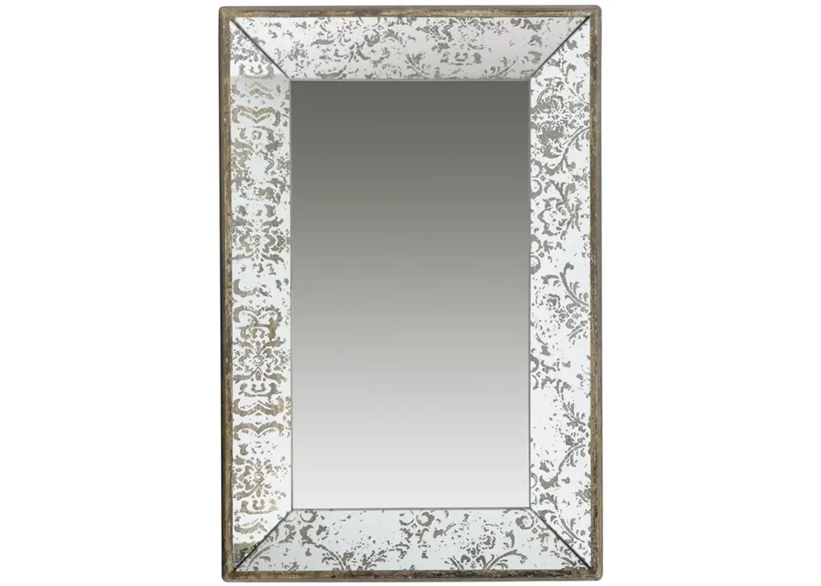 24" Glass Framed Accent Mirror - Silver