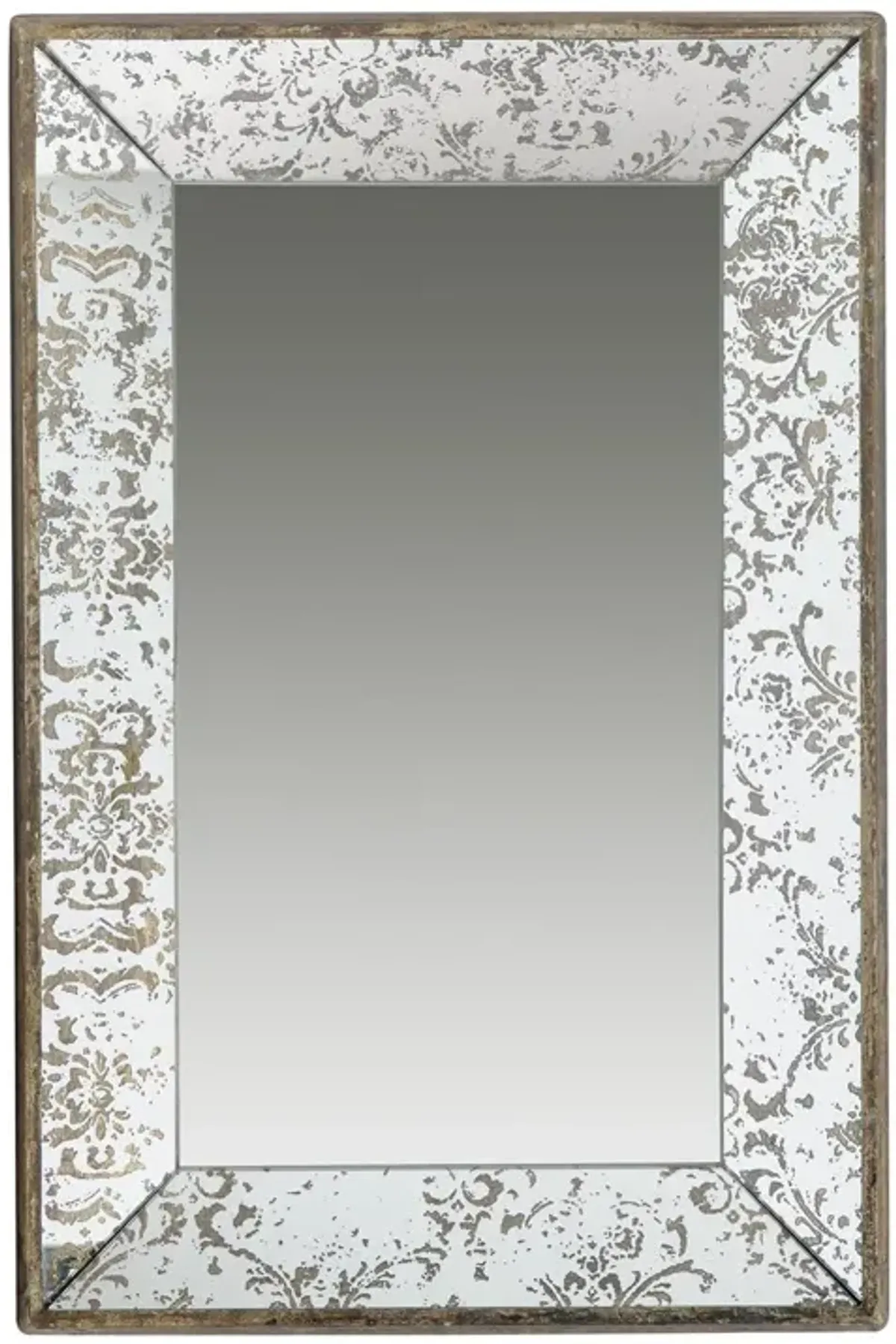 24" Glass Framed Accent Mirror - Silver