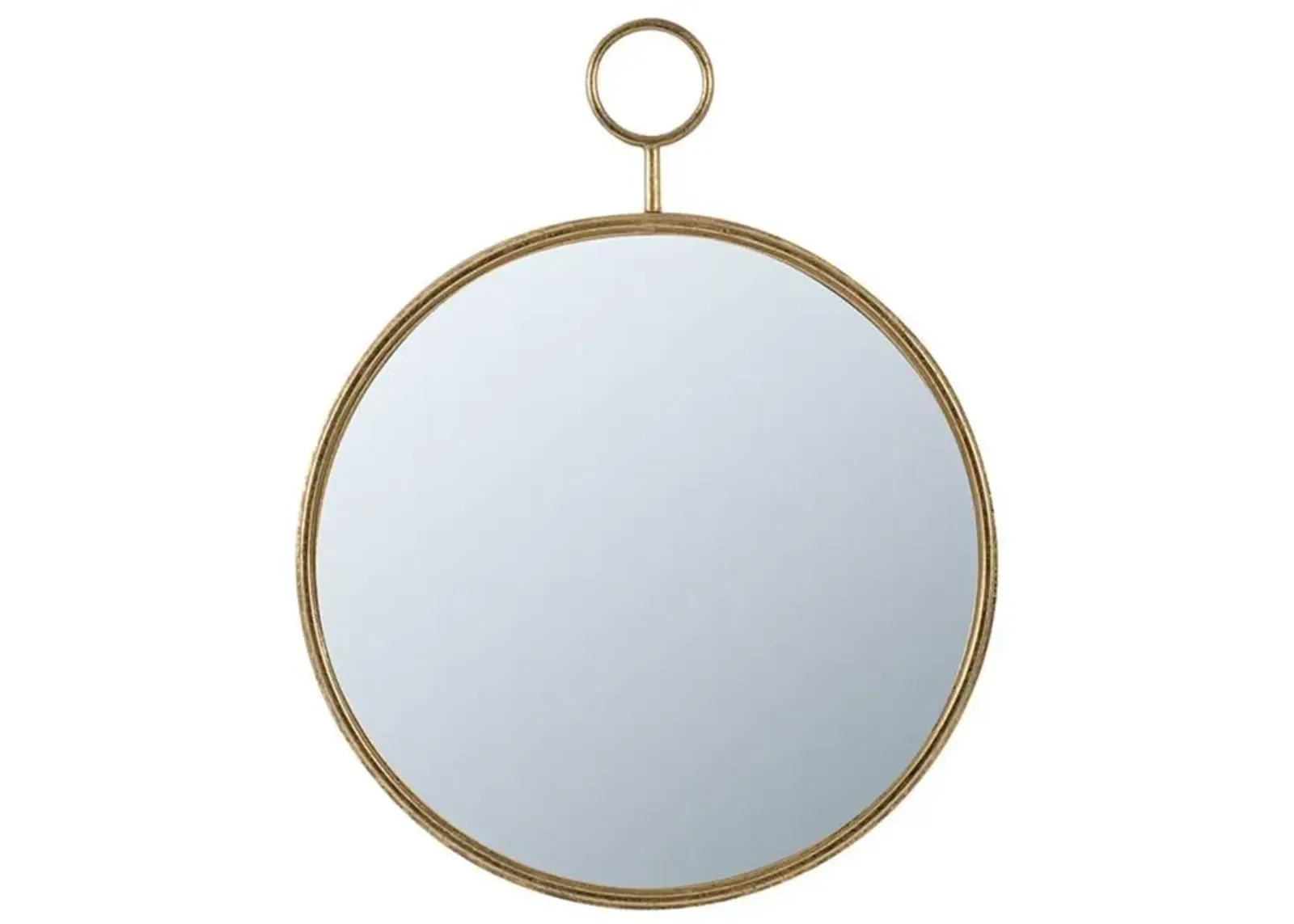 28" Round Framed Accent Mirror - Gold