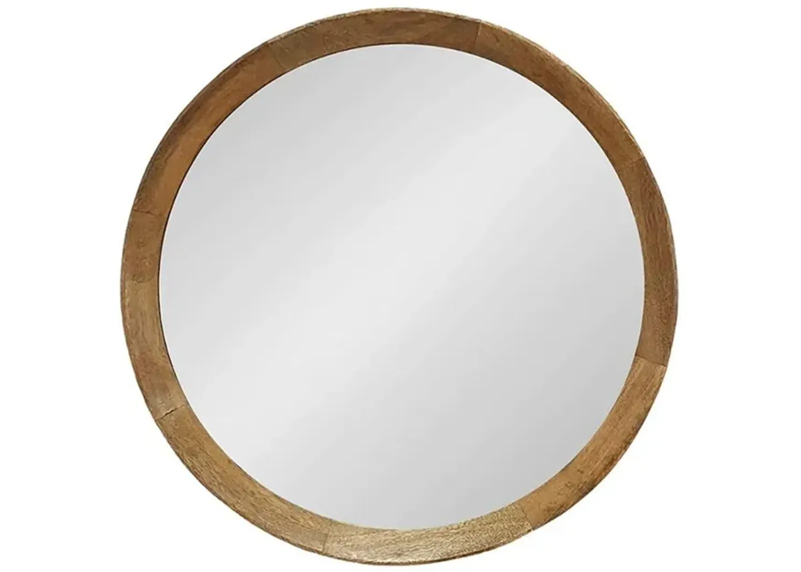 20" Round Framed Accent Mirror - Natural