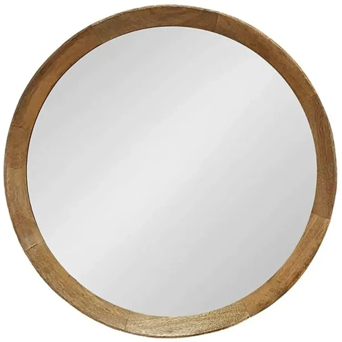 20" Round Framed Accent Mirror - Natural