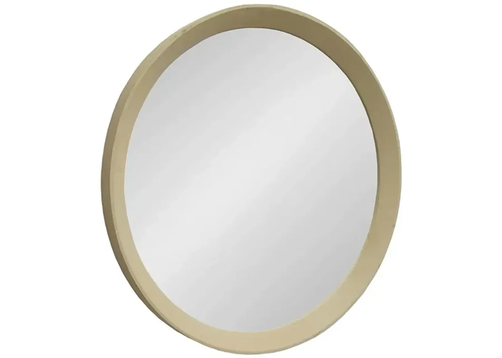 20" Round Framed Accent Mirror - Cream