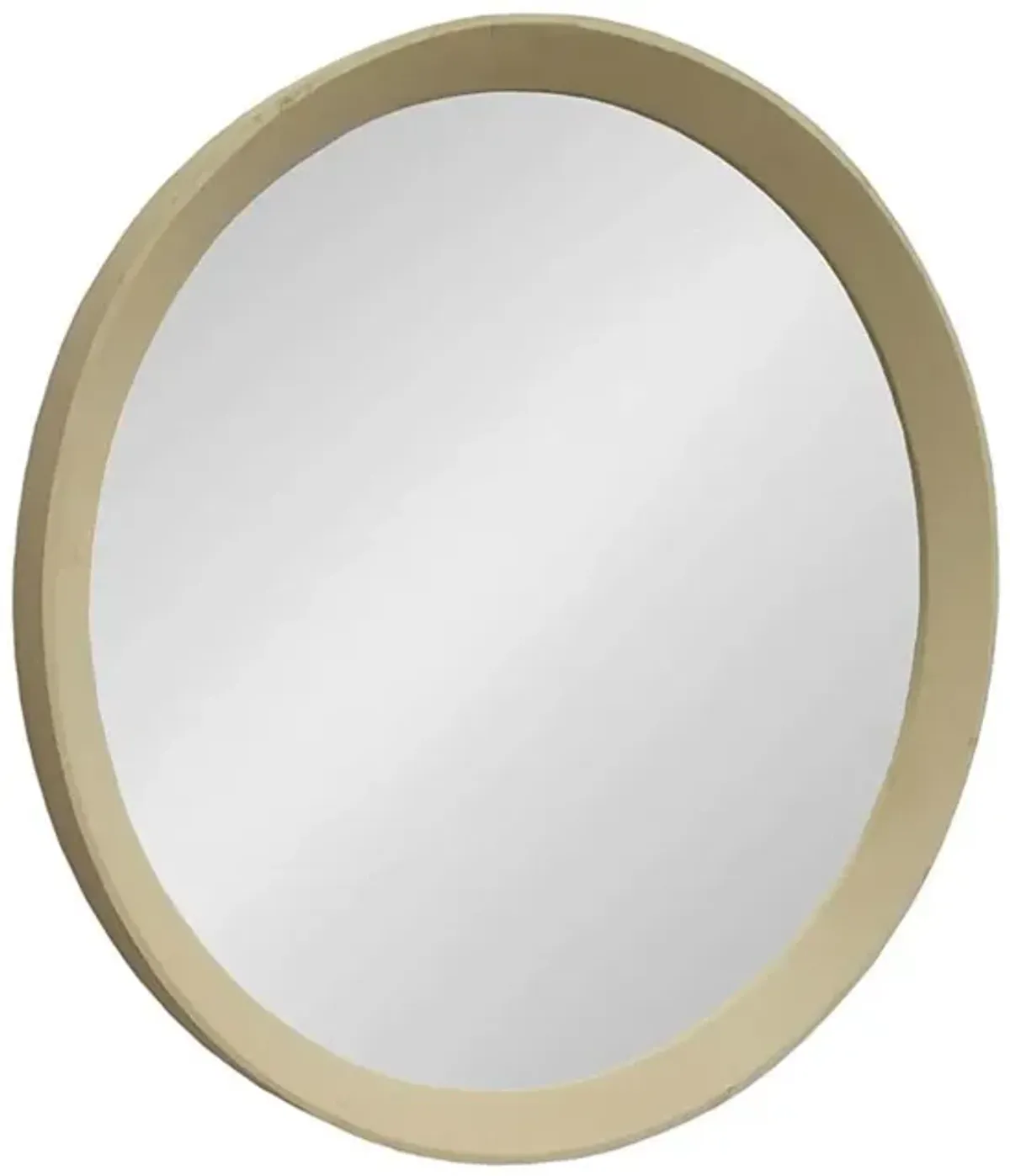 20" Round Framed Accent Mirror - Cream