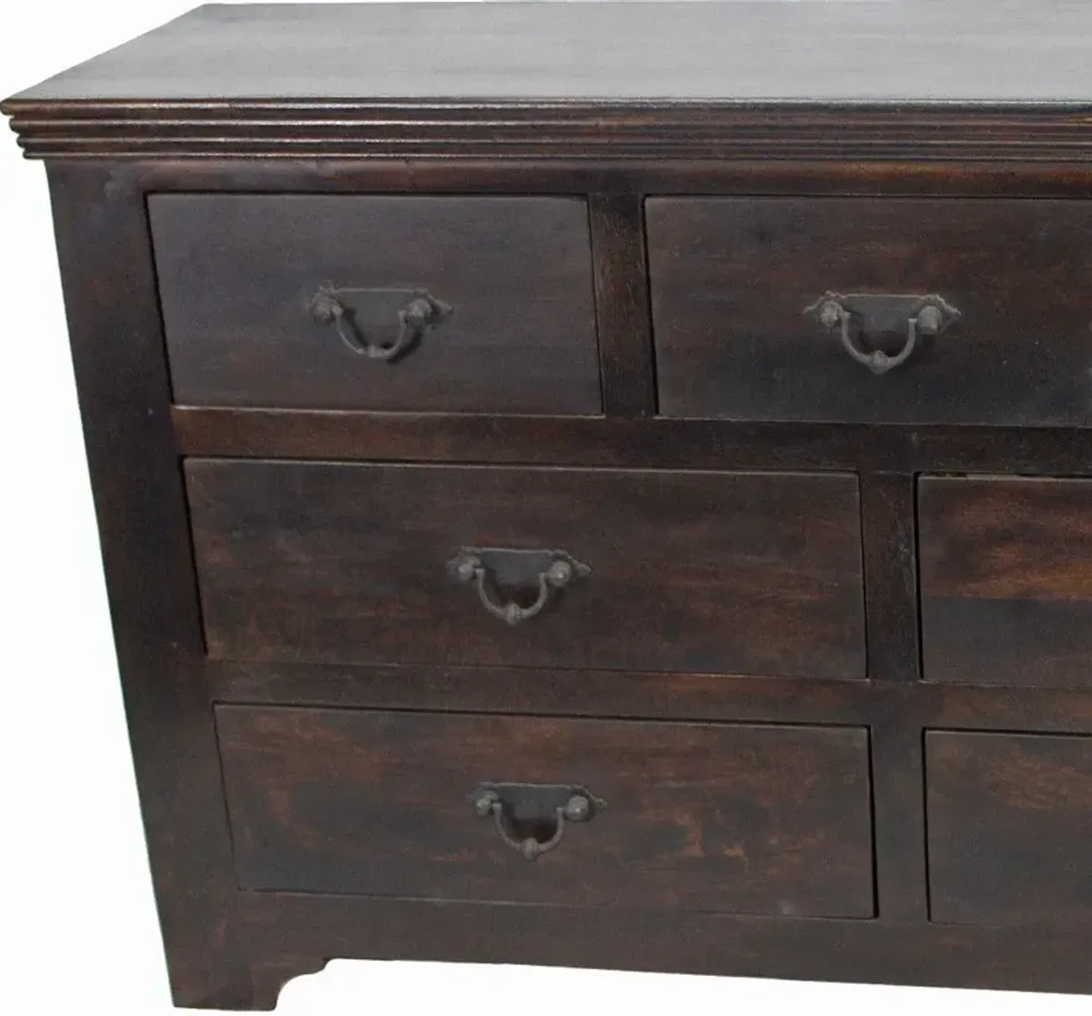 Wood Seven Drawer Triple Dresser - Brown