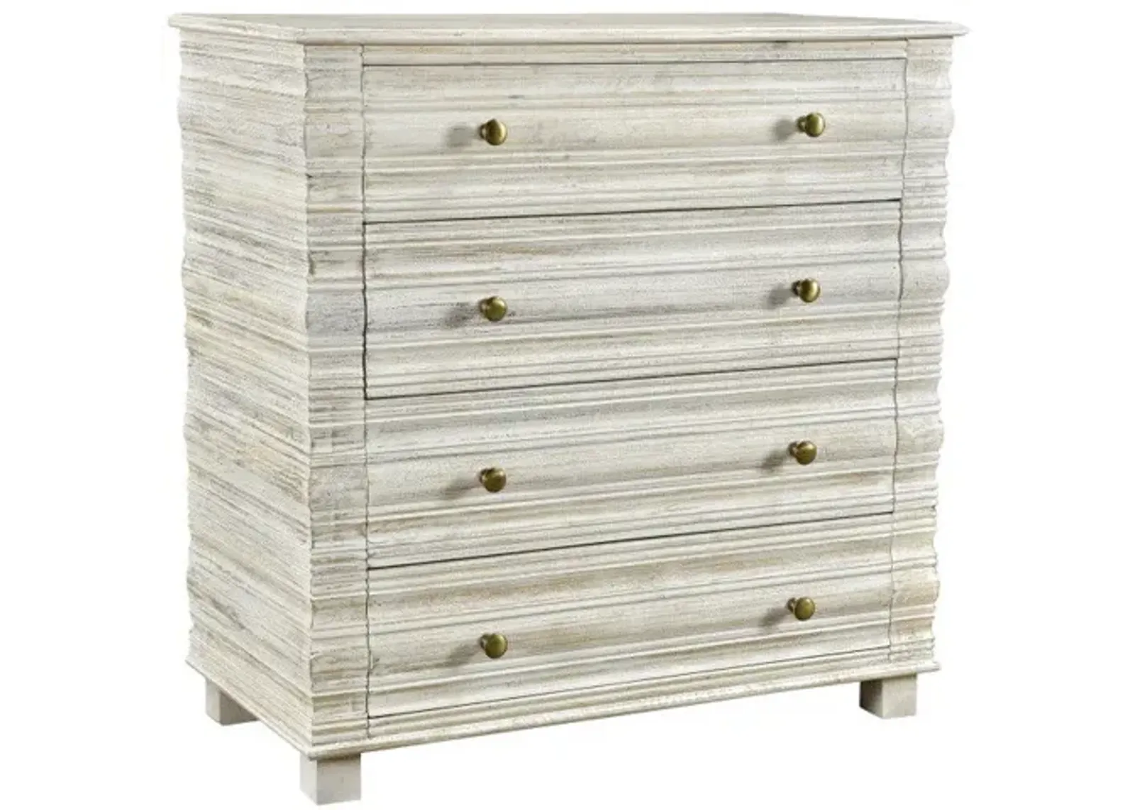 Solid Wood Seven Drawer Dresser - White Wash