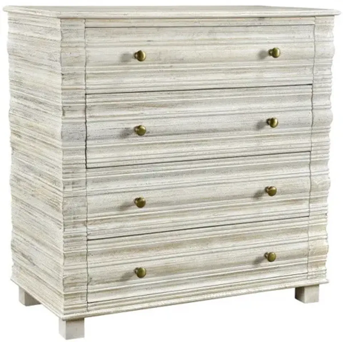 Solid Wood Seven Drawer Dresser - White Wash