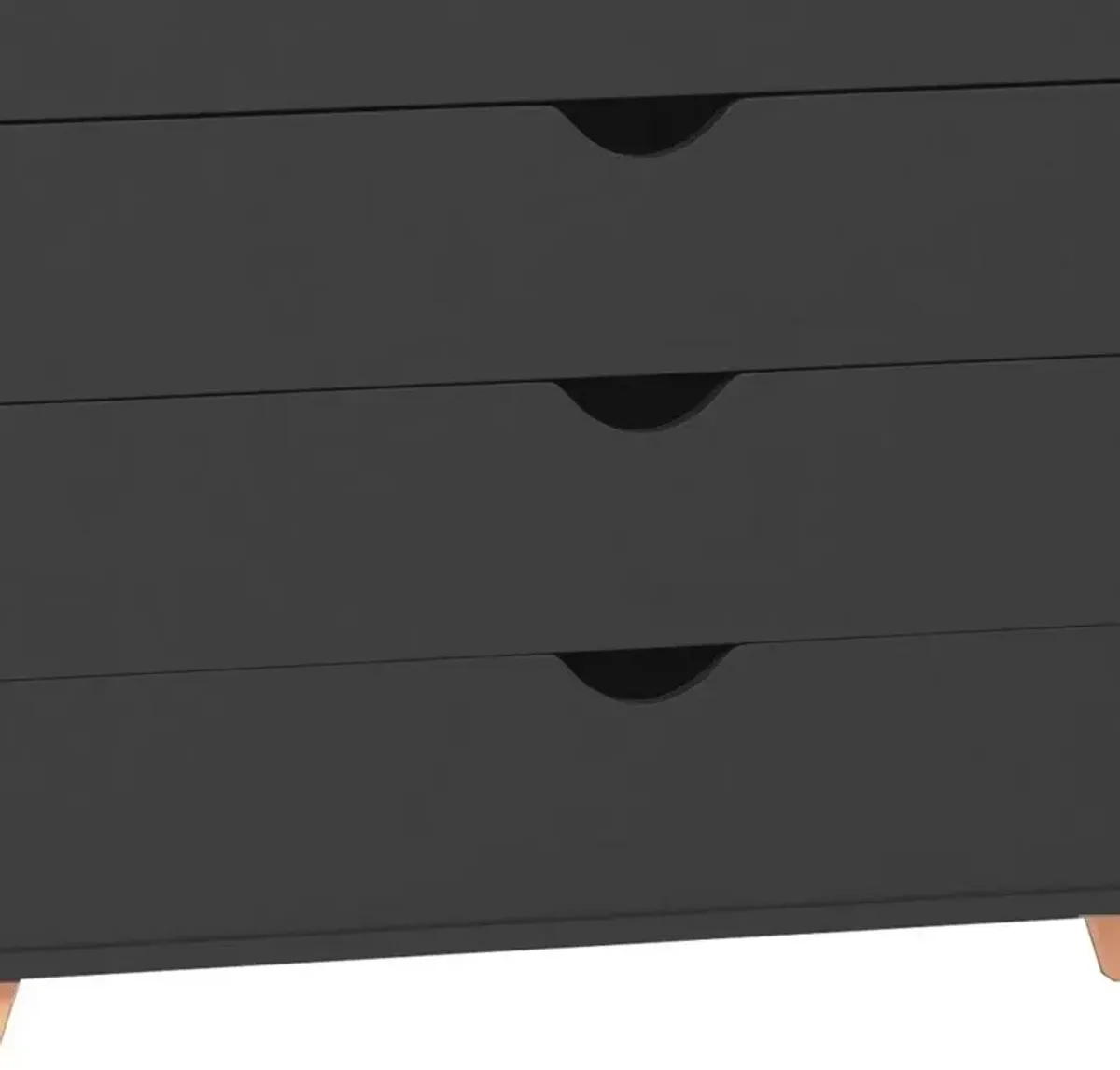 Solid Wood Four Drawer Dresser - Black