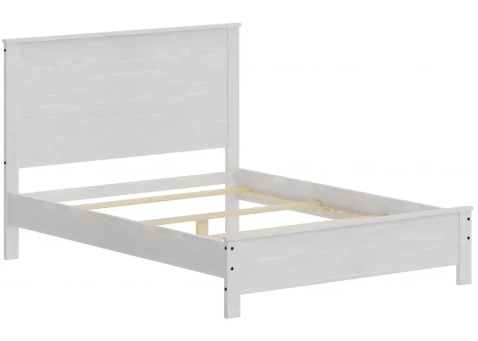 Solid Wood Full Double Bed Frame - White