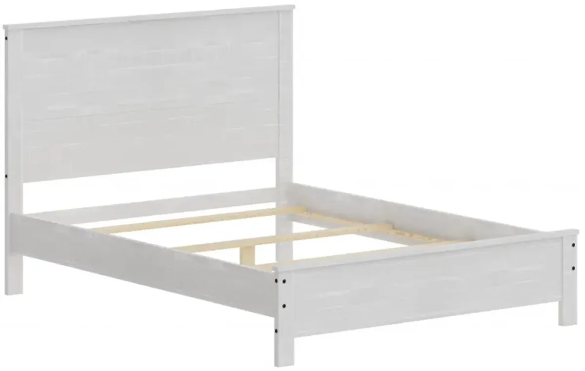 Solid Wood Full Double Bed Frame - White