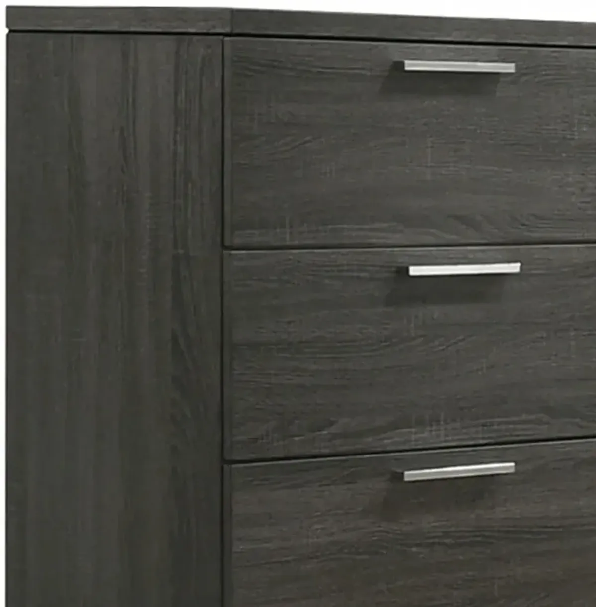 Solid Wooden, Six Drawer Double Dresser - Gray