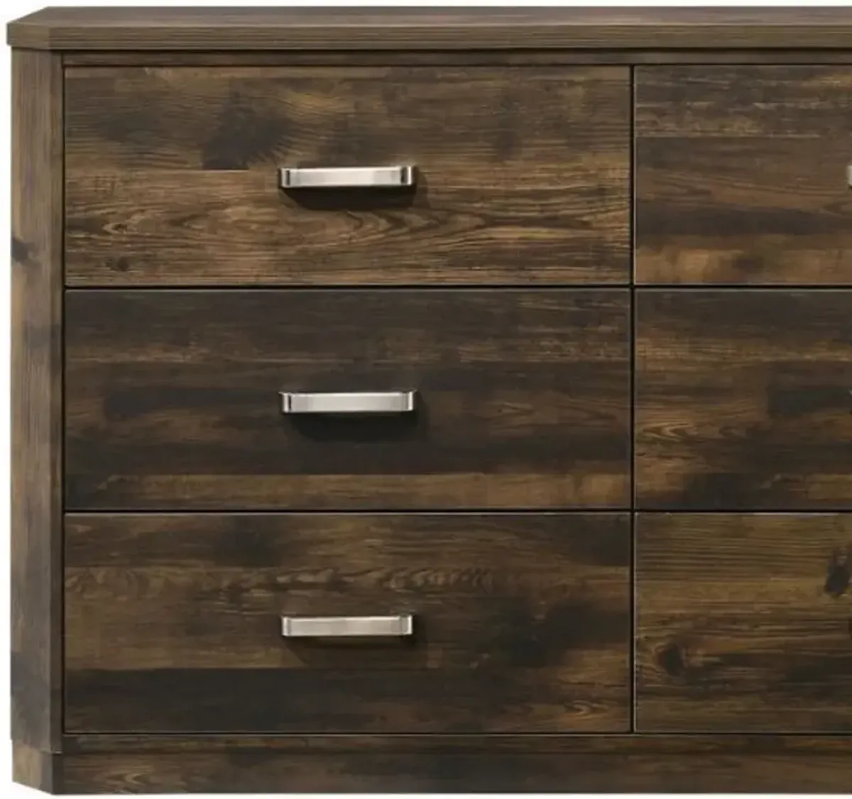 Solid Wood / Six Drawer Double Dresser - Dark Brown