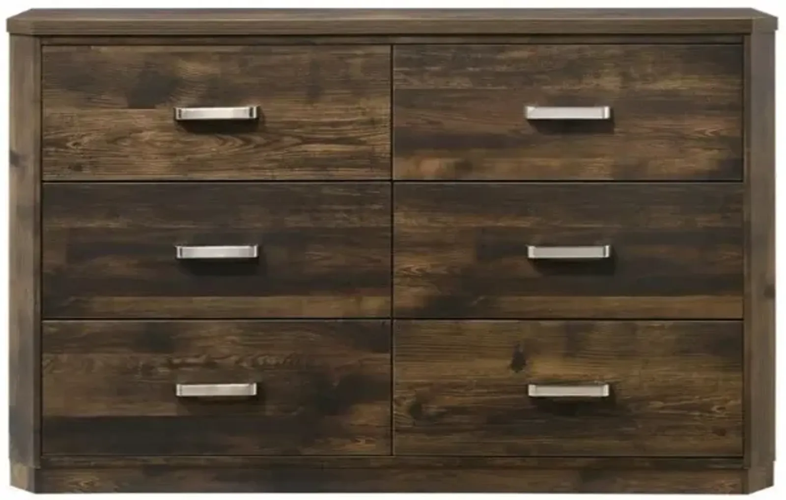 Solid Wood / Six Drawer Double Dresser - Dark Brown