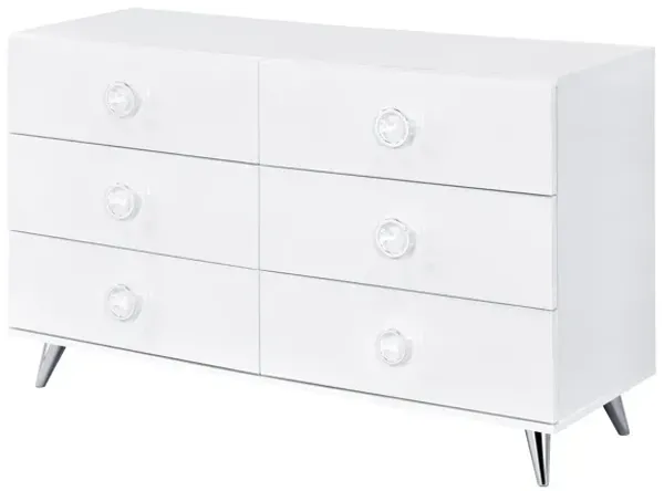 Double Dresser, 6 Drawer - White