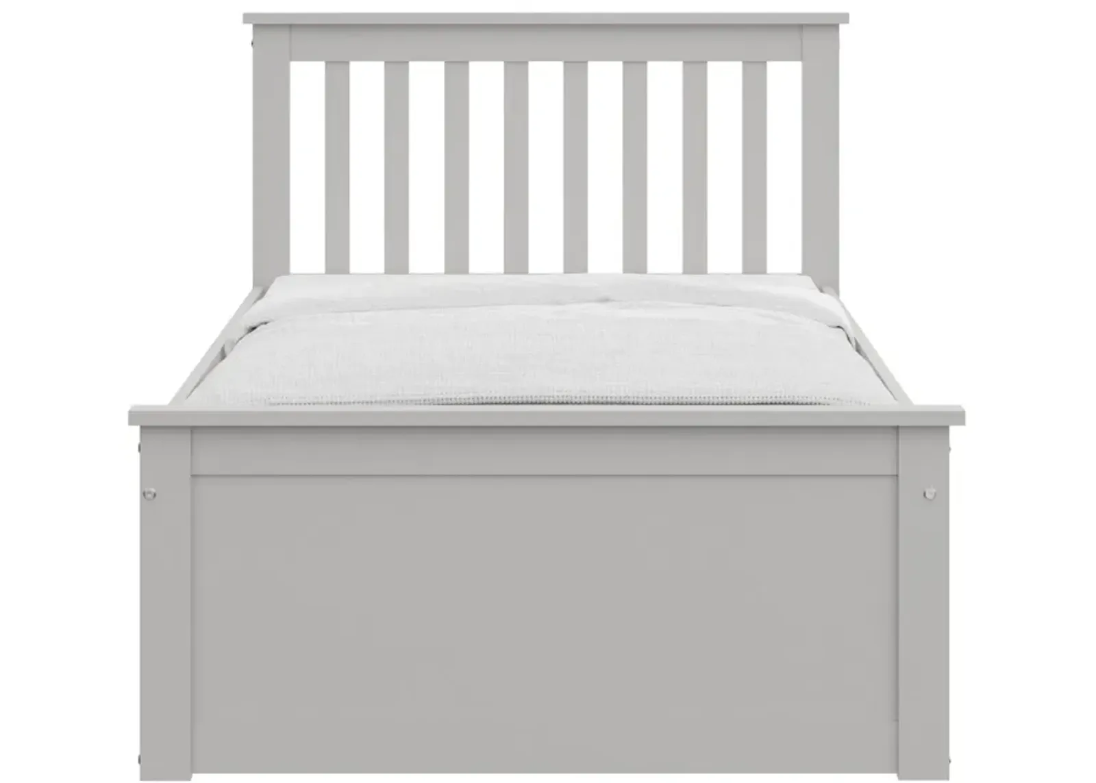 Solid Wood Twin Bed With Pull Out Trundle - Gray