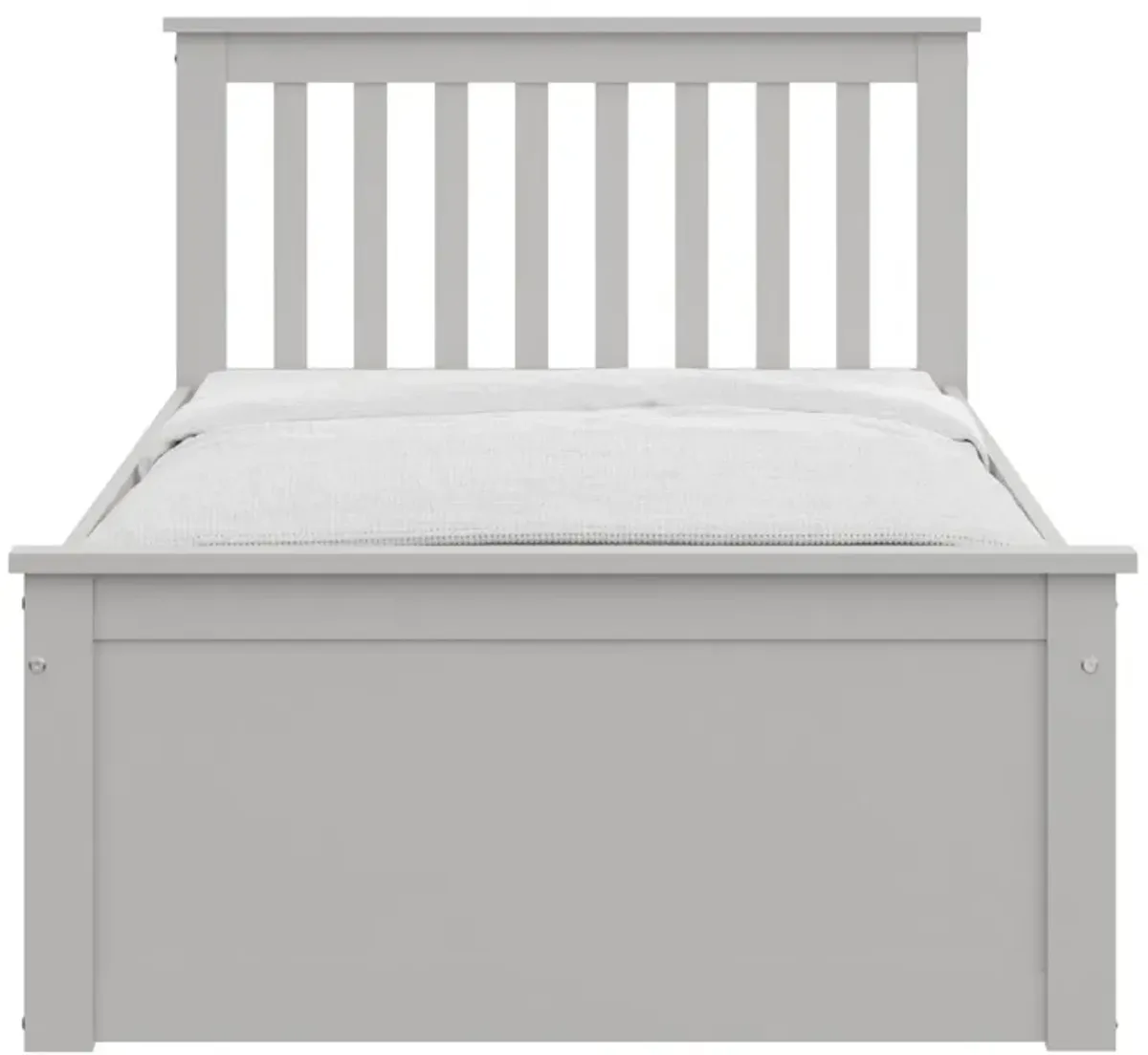 Solid Wood Twin Bed With Pull Out Trundle - Gray