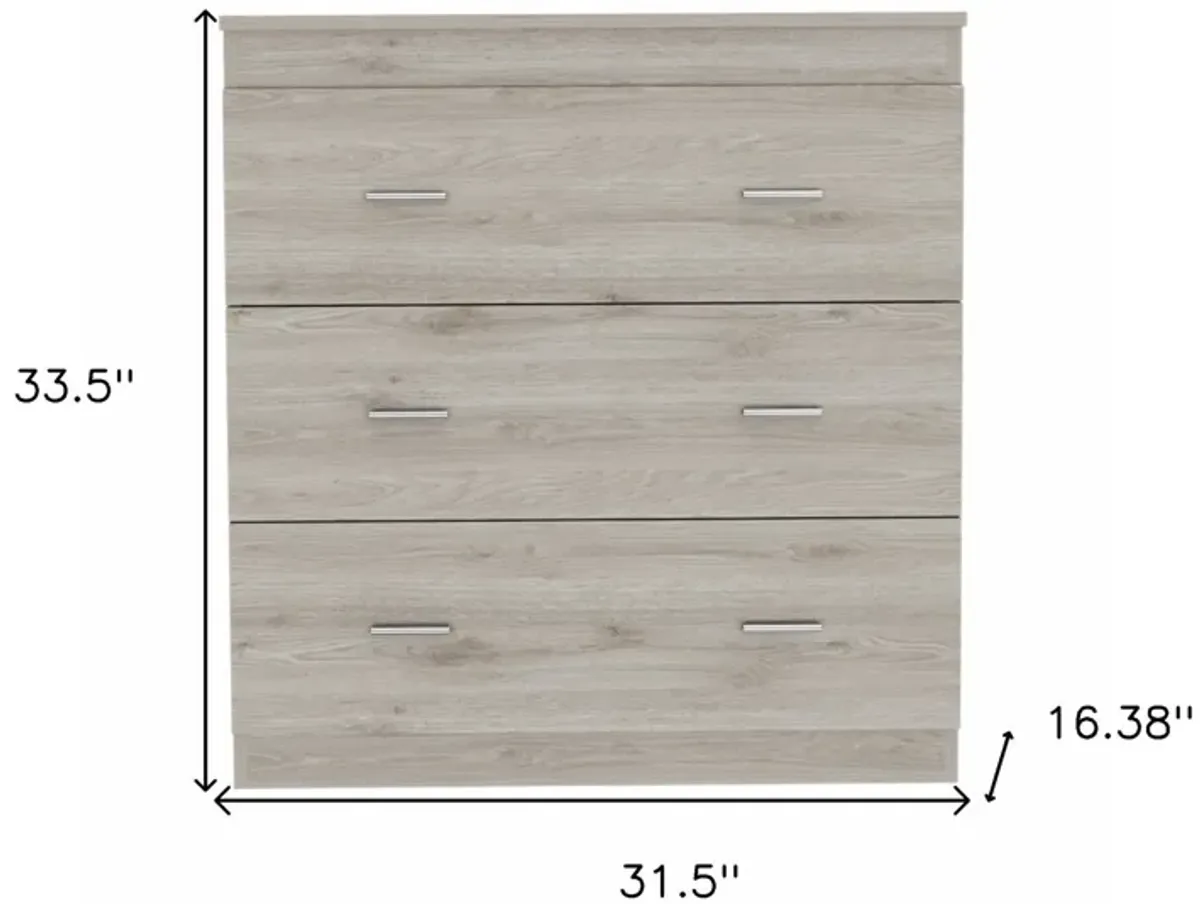 Three Drawer Dresser - Light Gray