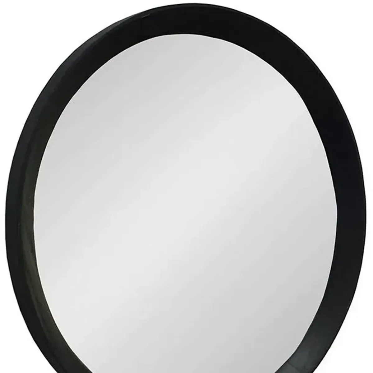 20" Round Framed Accent Mirror - Black