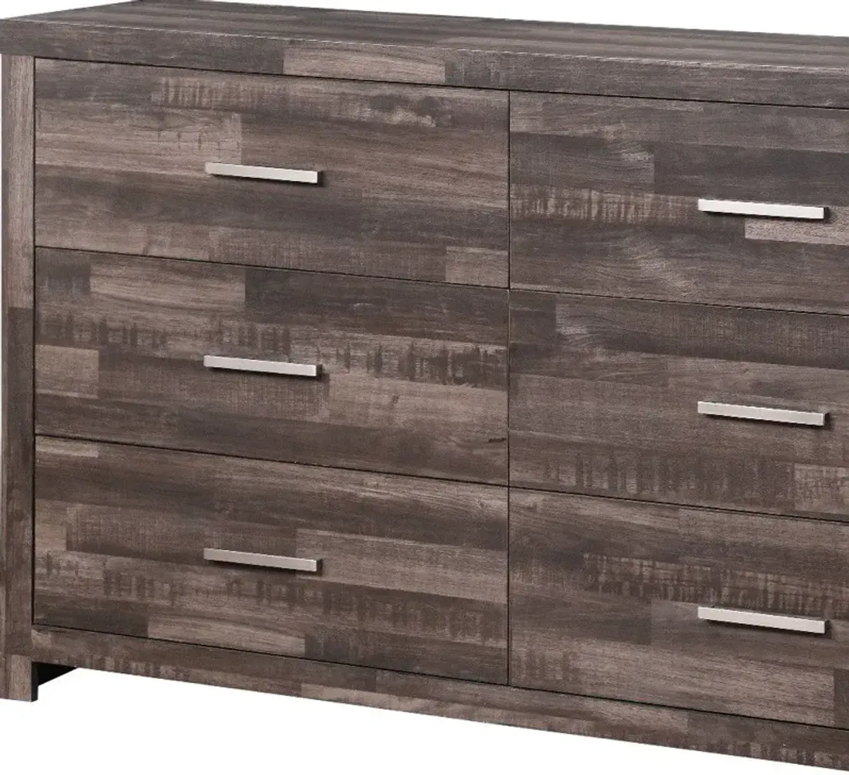 Solid Wood Six Drawer Double Dresser - Dark Brown