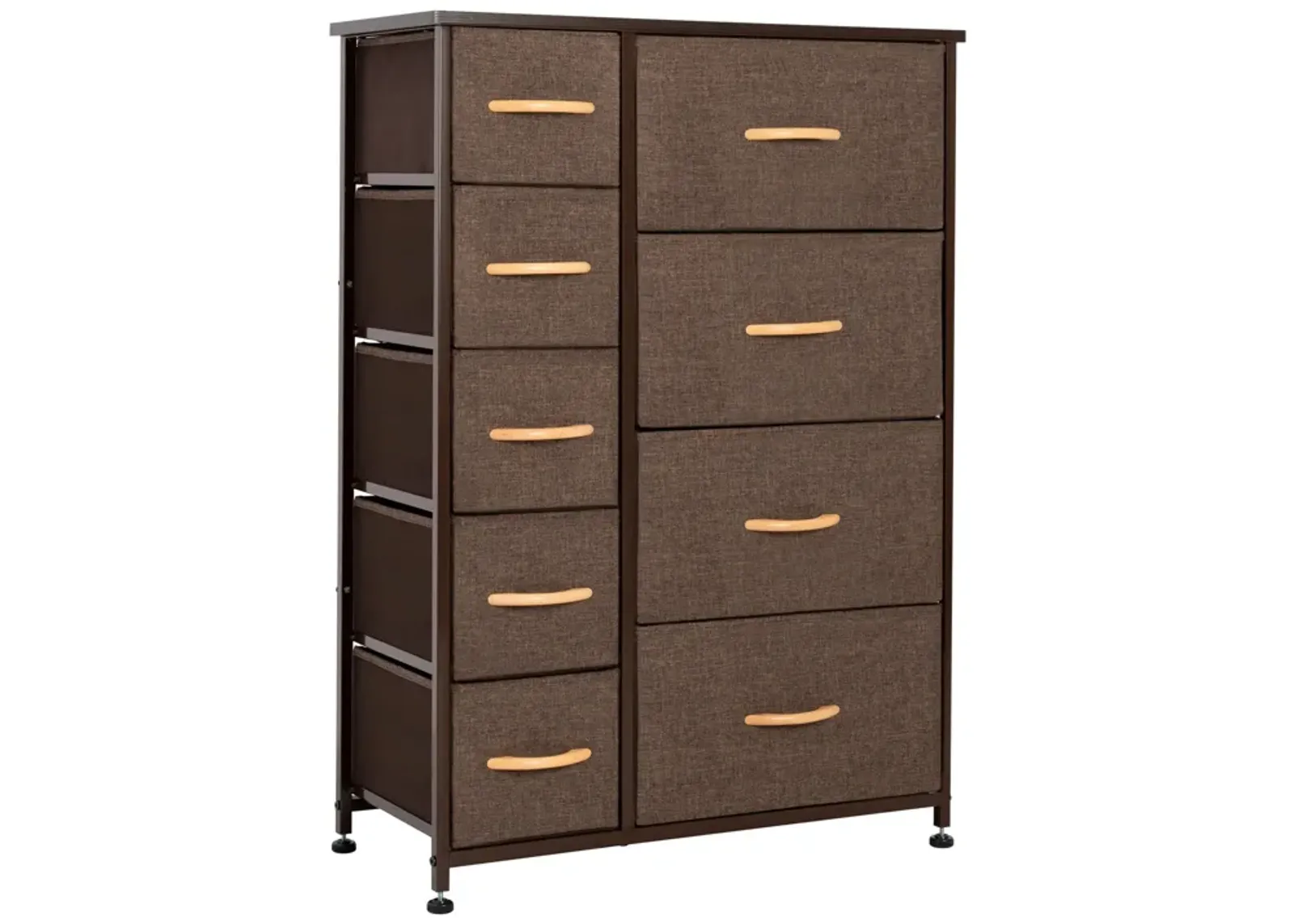 Steel And Fabric Nine Drawer Combo Dresser - Brown